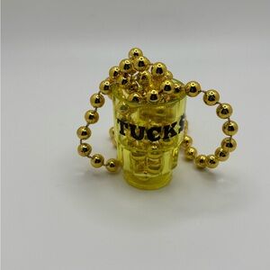 ✨5/$25✨ Yellow Shot Glass with Gold Beads